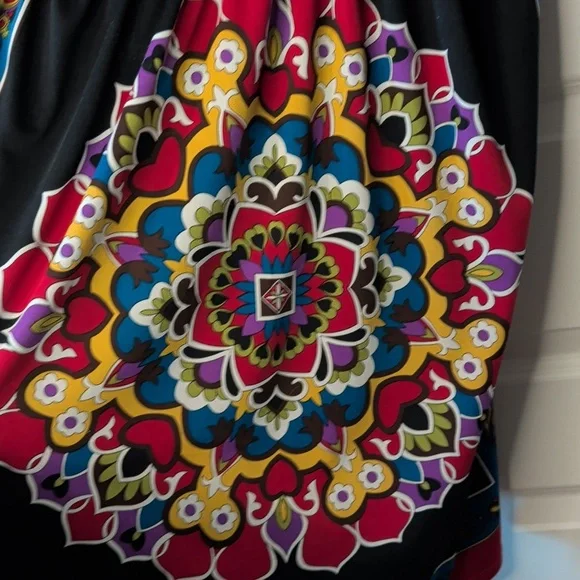 Bailey Blue Vibrant Multicolor V-Neck Beach/Pool Dress - Picture 3 of 10